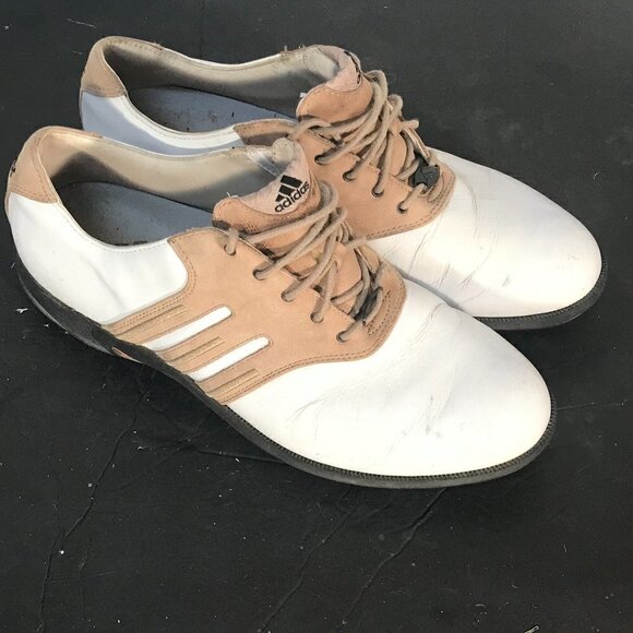 Adidas Brown Tan Golf Golfing Shoes Size 10